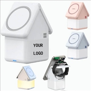 4 in 1 Lamp Magnetic Wireless Charger with House Shape